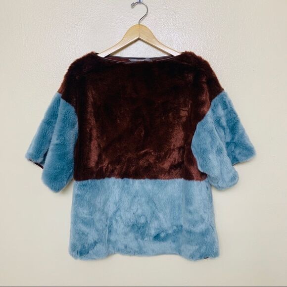 Clover Canyon Sweater Soft Faux Fur Color Block - Picture 3 of 8